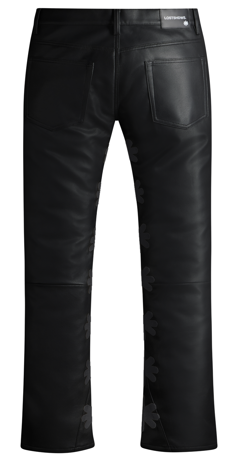 LEATHER LOSTSHDWS SUN LOGO (BLACK)