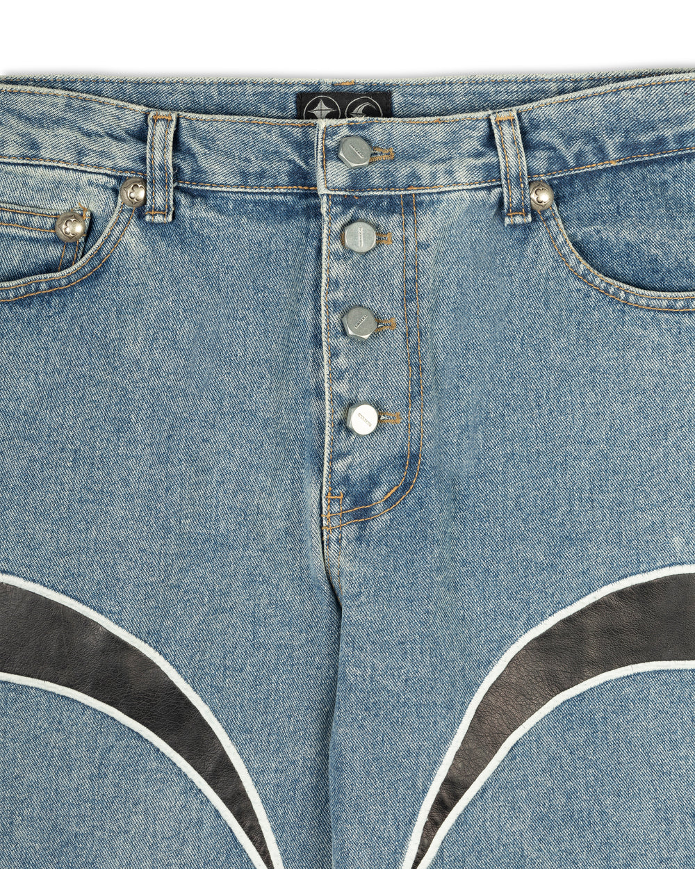 Thug Club TC Leather Washing Denim Pants Blue/Black