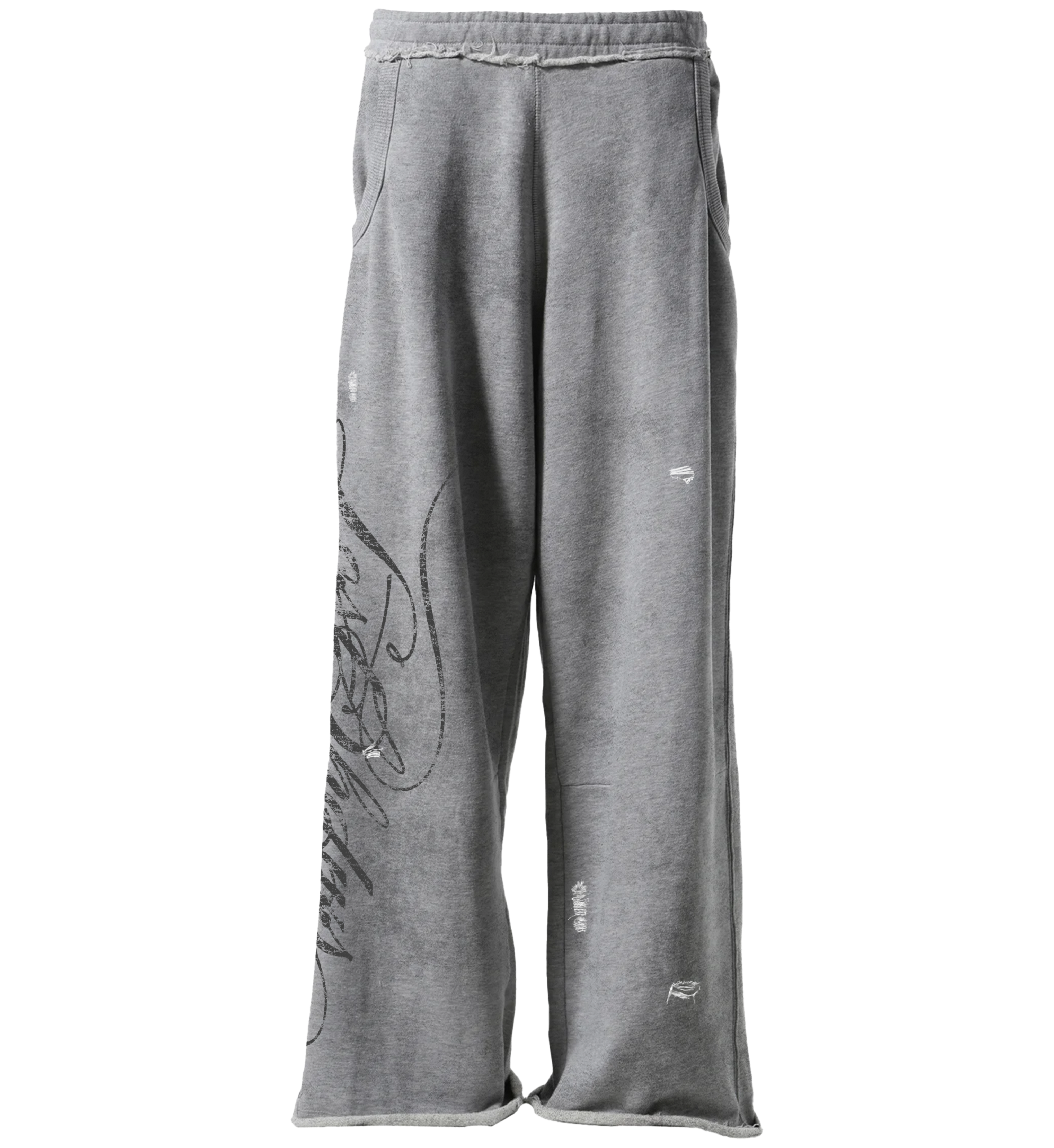 LOSTSHDWS DISTRESSED SCRIPT SWEATPANT (GREY)