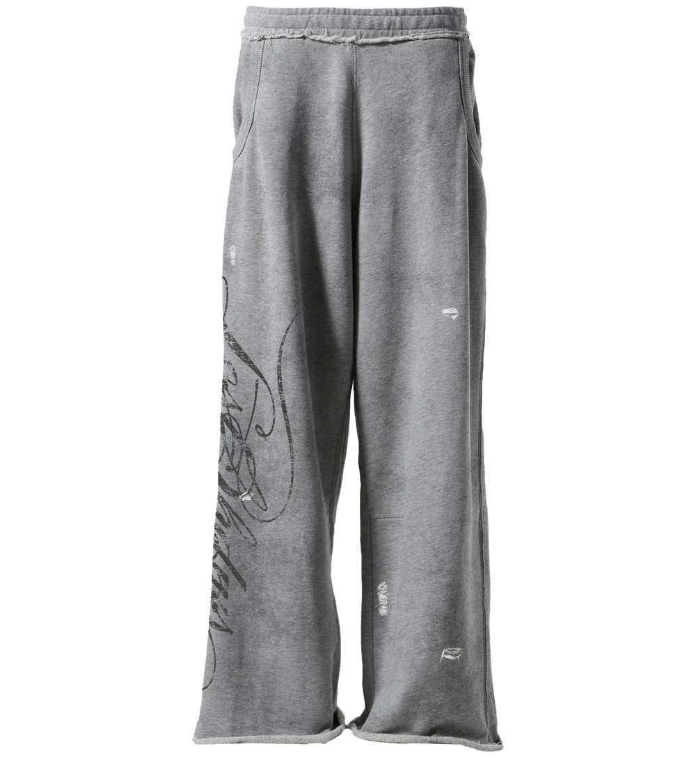 LOSTSHDWS DISTRESSED SCRIPT SWEATPANT (GREY)