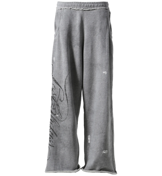 LOSTSHDWS DISTRESSED SCRIPT SWEATPANT (GREY)