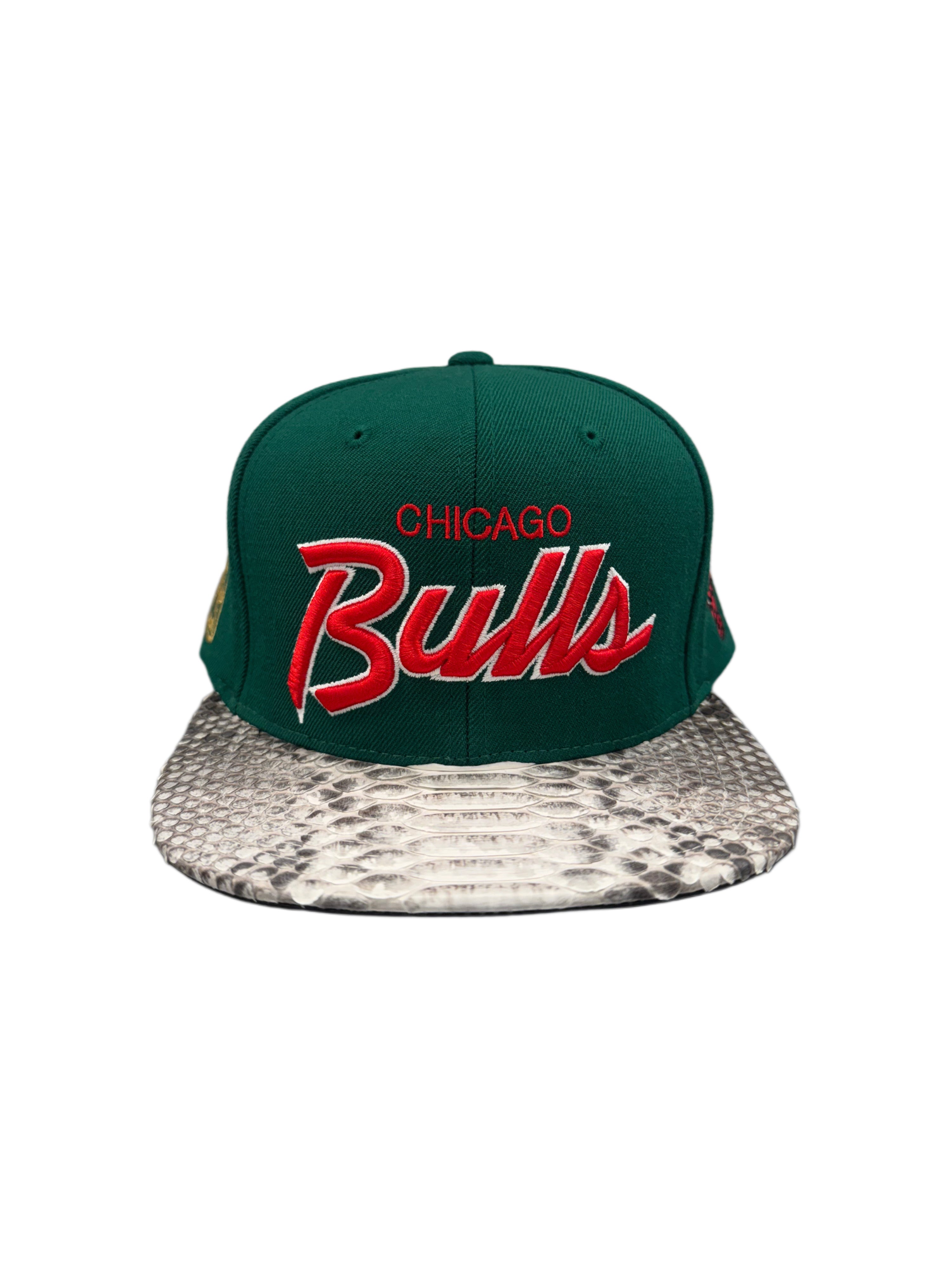 Just Don Chicago Bulls Script Green/Natural Brim