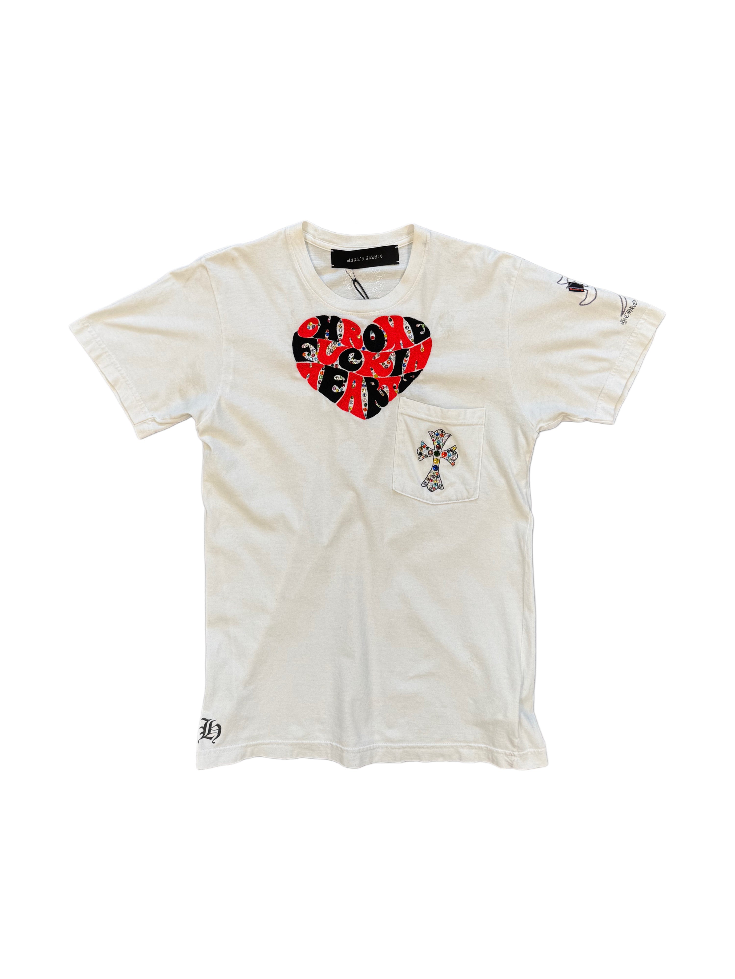 Masato Kawajo CH White Heart Shape Tees