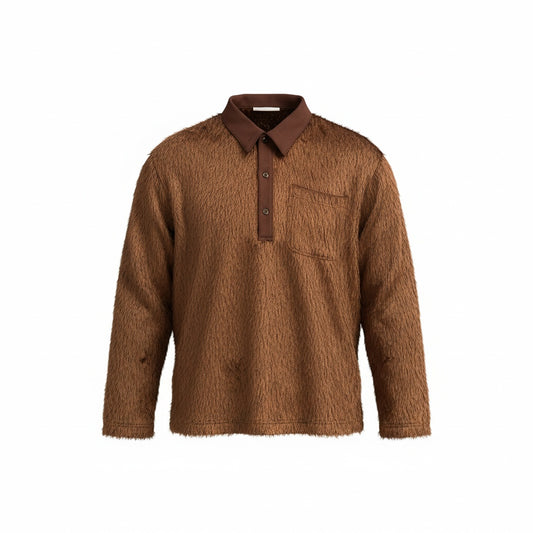 SONG FOR THE MUTE L/S POLO BROWN
