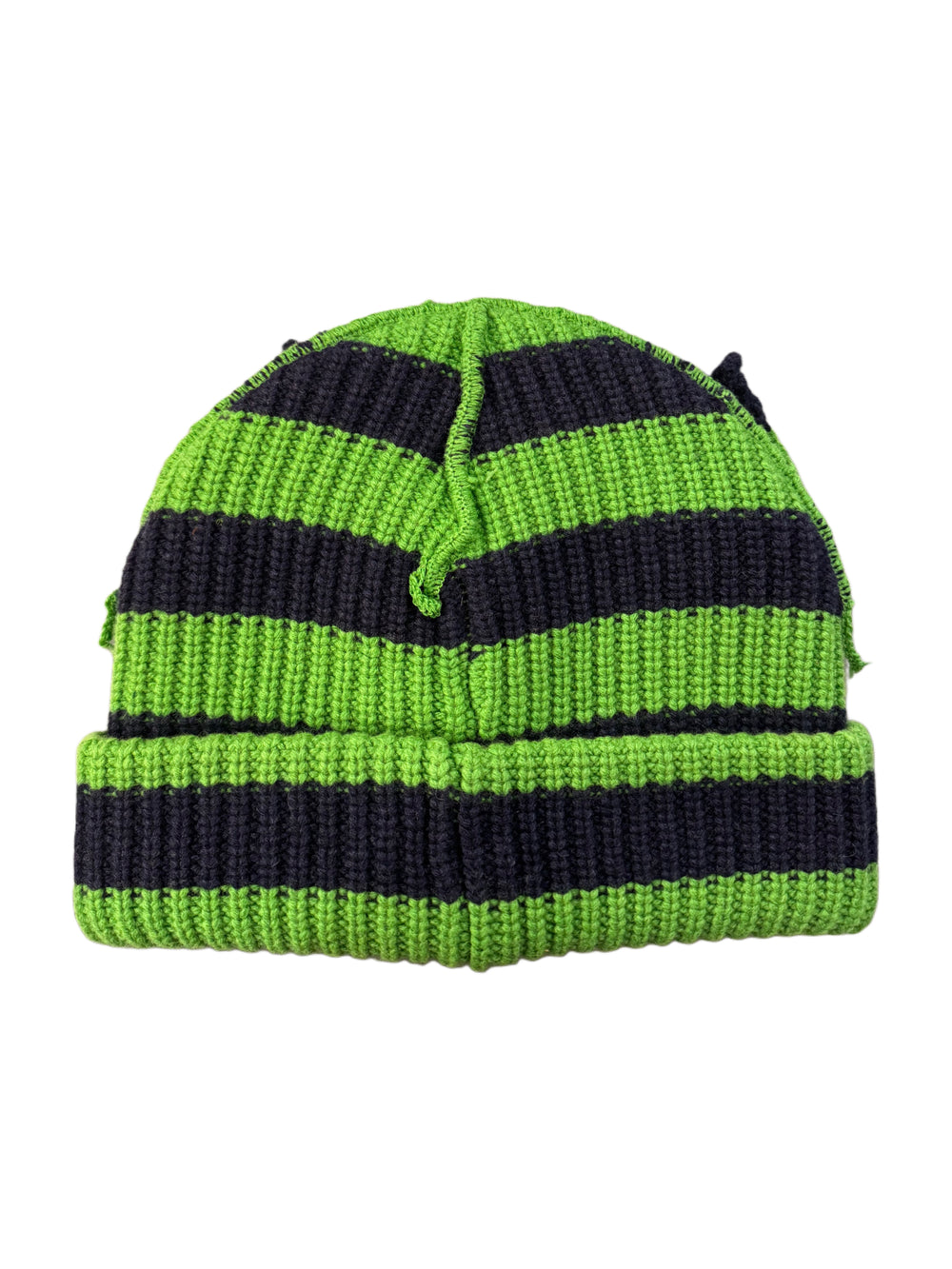 CHARLES JEFFREY LOVERBOY SUPERSIZED CHUNKY EARS BEANIE GREEN/NAVY