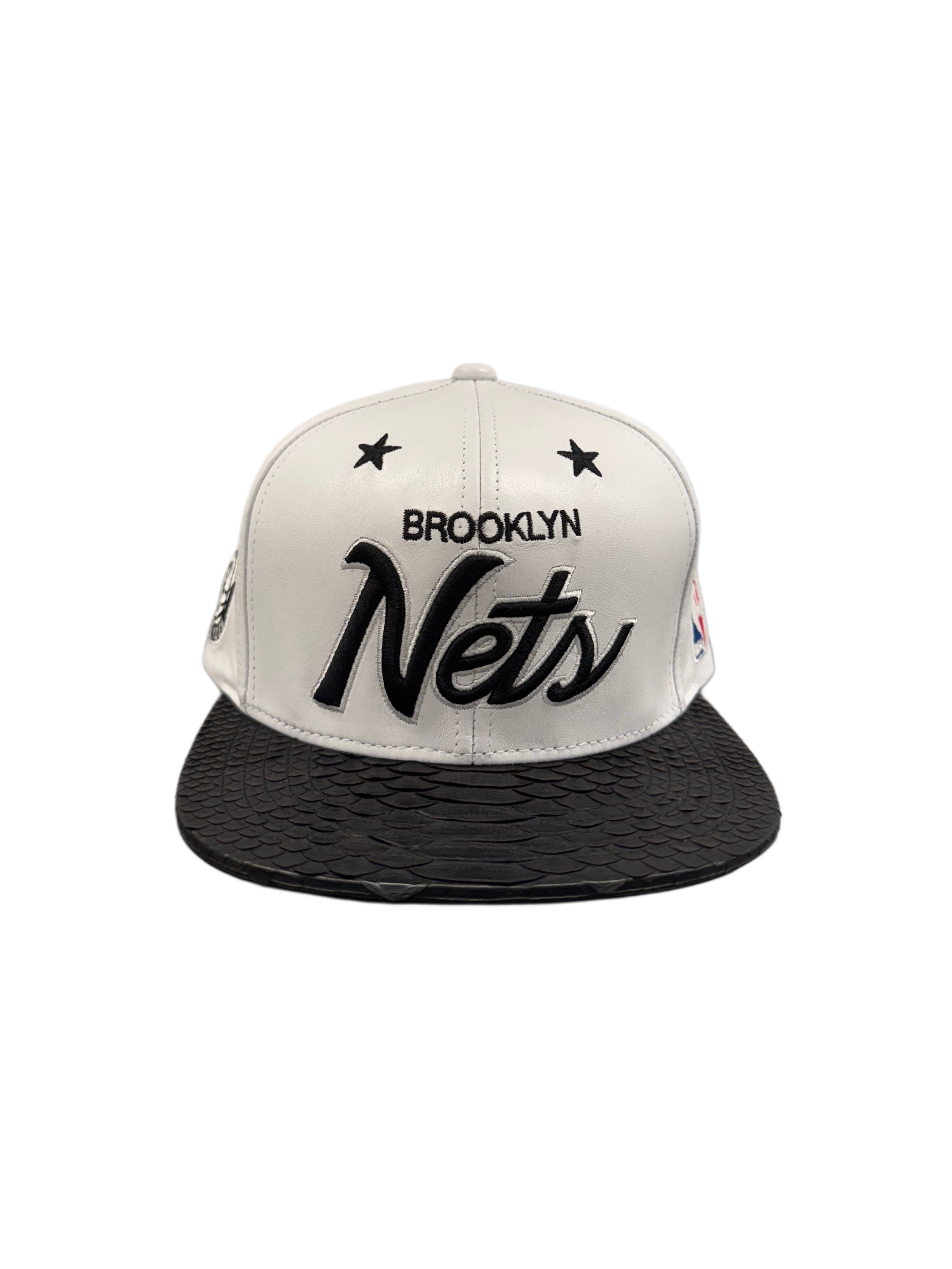 Just Don BK Nets White (Leather)/Black Brim