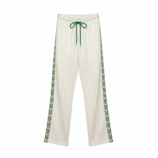 Casablanca TECHNICAL POCKET & LAUREL TAPE OPEN HEM JOGGER OFF WHITE