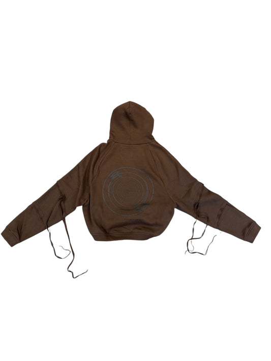 UNDER THE SIGN TEARDROP PRINTED PATCHWORK SWEATSHIRT BROWN