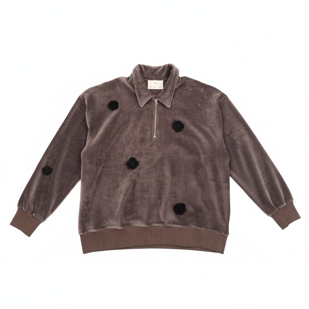 SONG FOR THE MUTE ''DAISY'' QUARTER ZIP JUMPER CHARCOAL