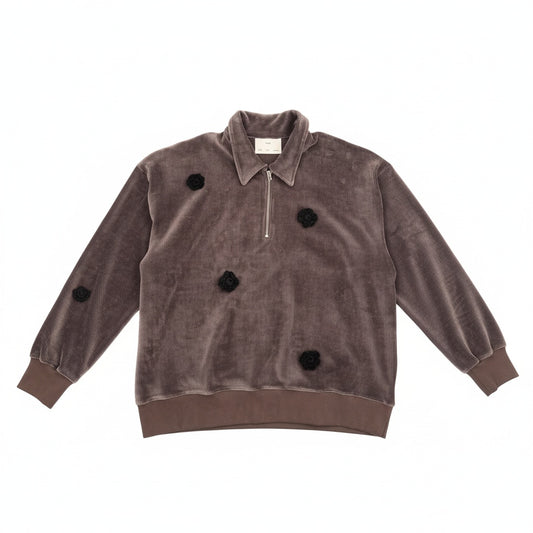 SONG FOR THE MUTE ''DAISY'' QUARTER ZIP JUMPER CHARCOAL