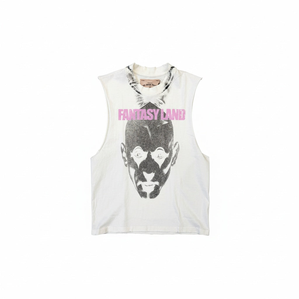 Sekrit Saints Fantasy Land Cut Off Vintage White