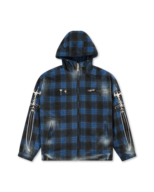 Thug Club Arab Sword Flannel Zip-Up Blue