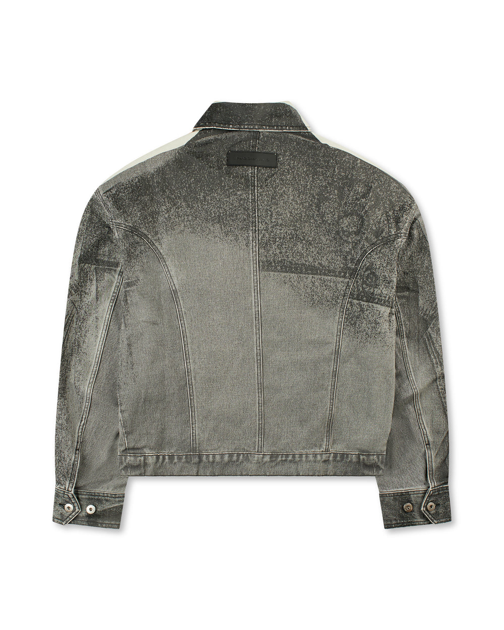 Feng Chen Wang Denim Deconstructed Printed Oversized Jacket Grey
