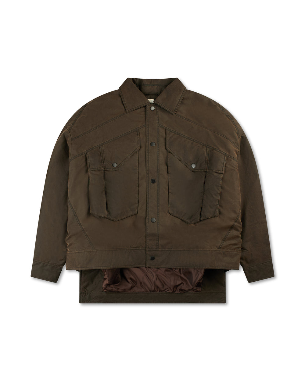 Feng Chen Wang Deconstructed Cargo Jacket Brown