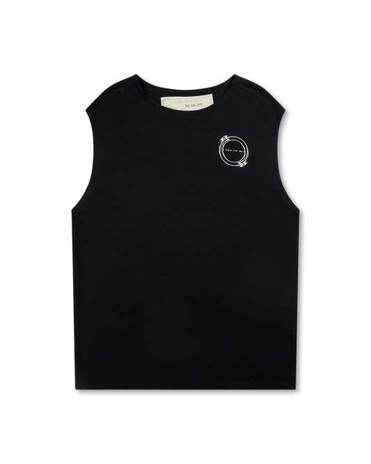 Under The Sign PRINTED SLEEVELESS T-SHIRT BLACK
