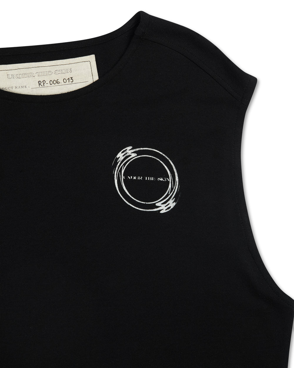 Under The Sign PRINTED SLEEVELESS T-SHIRT BLACK