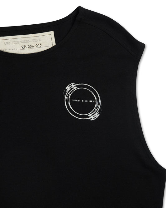 Under The Sign PRINTED SLEEVELESS T-SHIRT BLACK