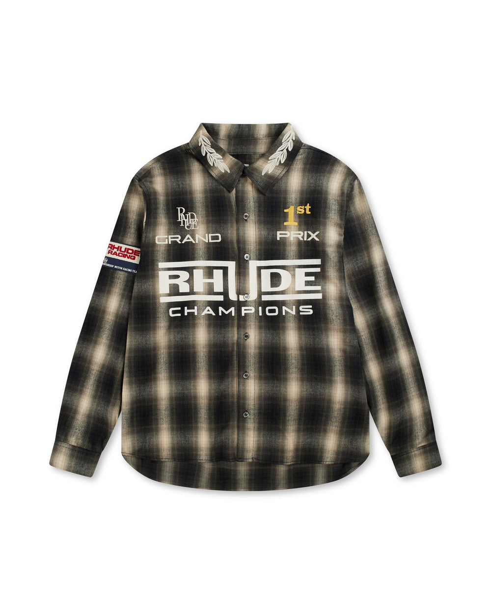 RHUDE RACING FLANNEL BLACK/GREY