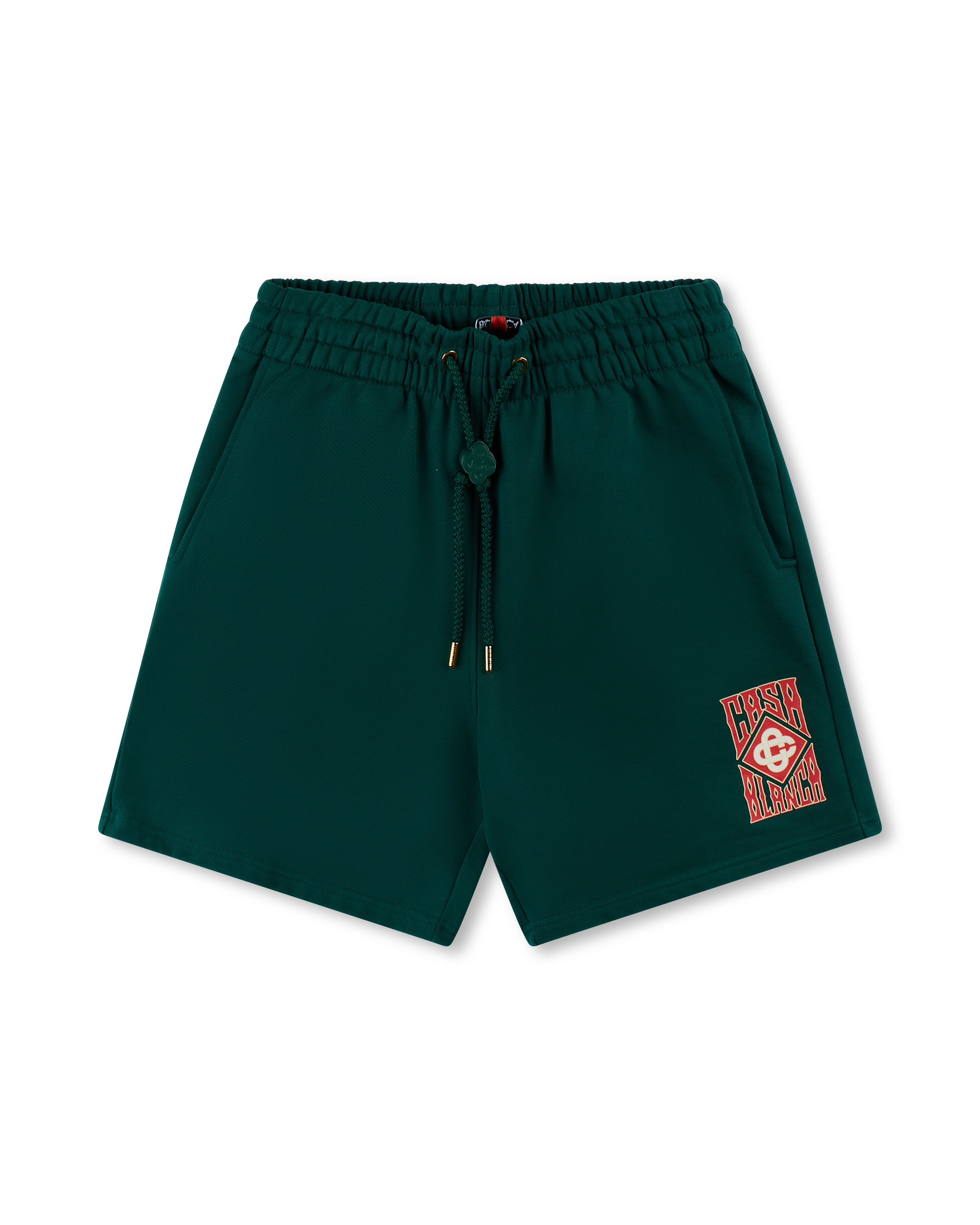 Casablanca Gothic Stacked Logo Screen Printed Sweatshorts Green