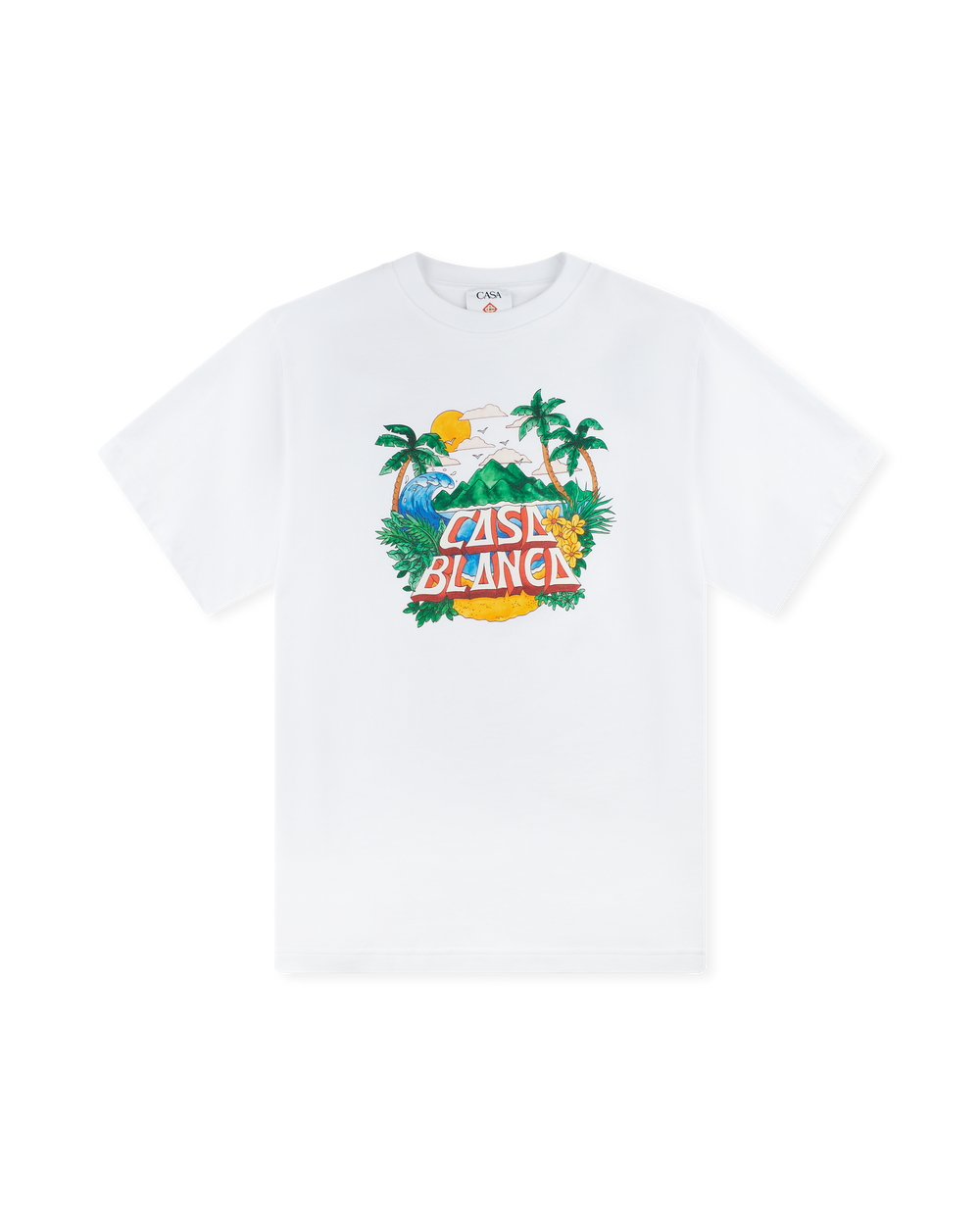 Casablanca Casa Beach Wave Printed Oversized T-Shirt White