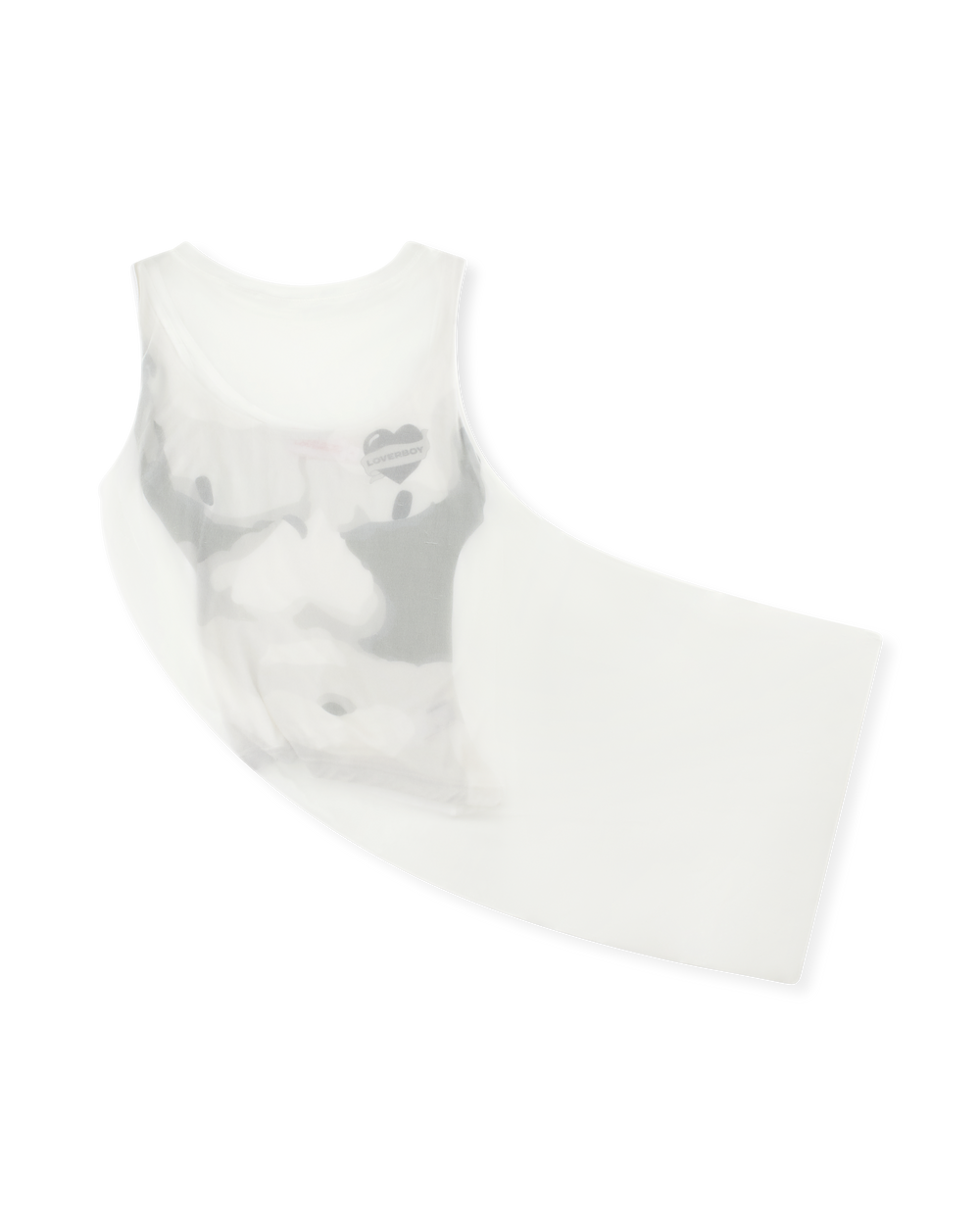 CHARLES JEFFREY LOVERBOY DRAPED MESH VEST WHITE