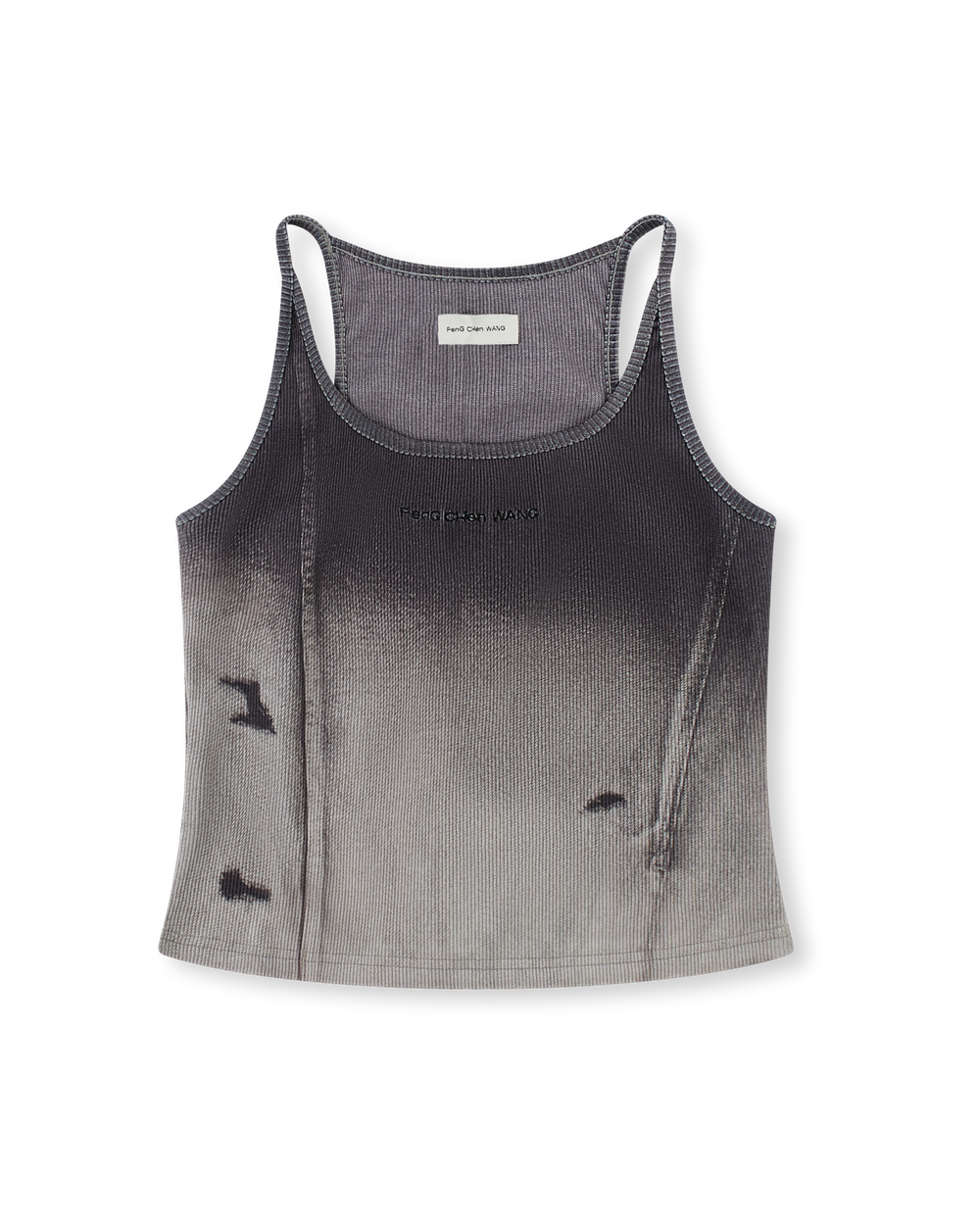 FENG CHEN WANG DENIM BLACK GRADIENT PRINT VEST