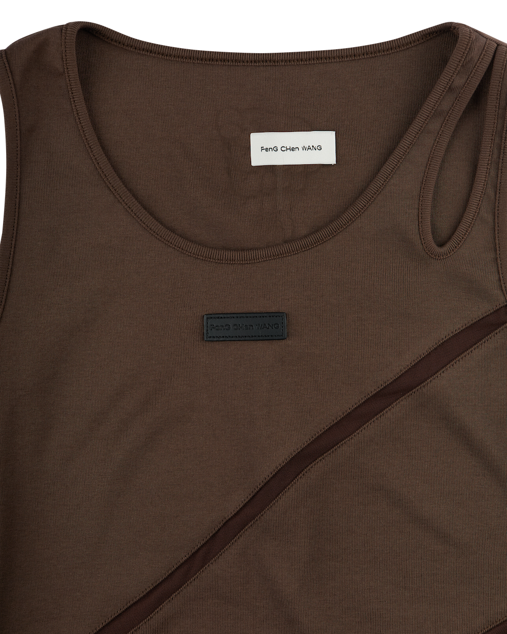 Feng Chen Wang Patchwork Vest Dark Brown