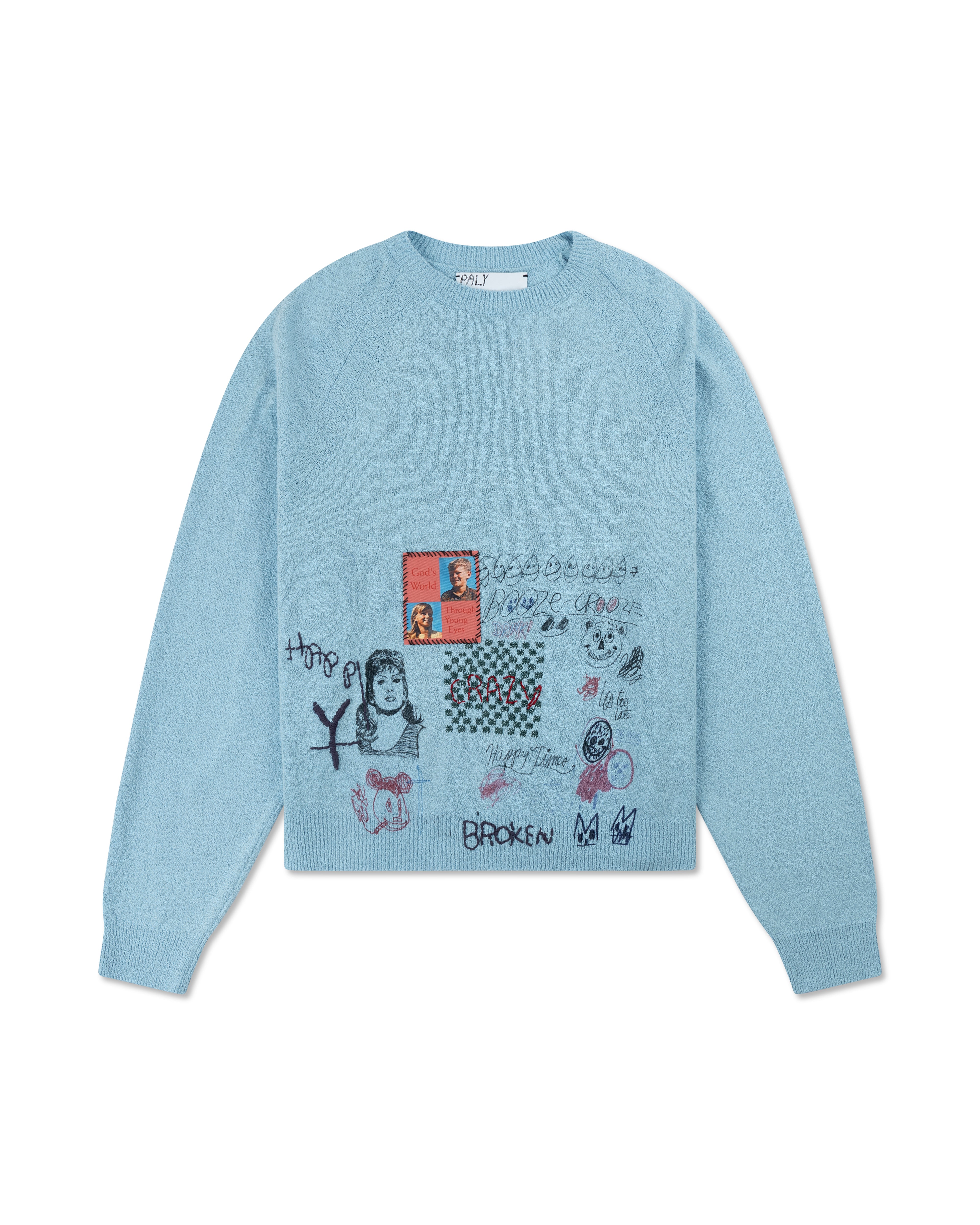 PALY BOOZE CROOZE KNIT SWEATER BABY BLUE