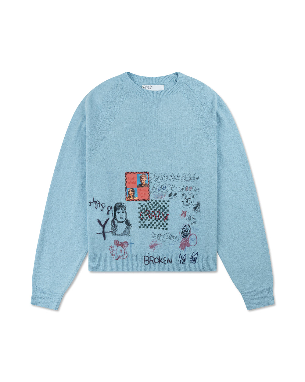 PALY BOOZE CROOZE KNIT SWEATER BABY BLUE