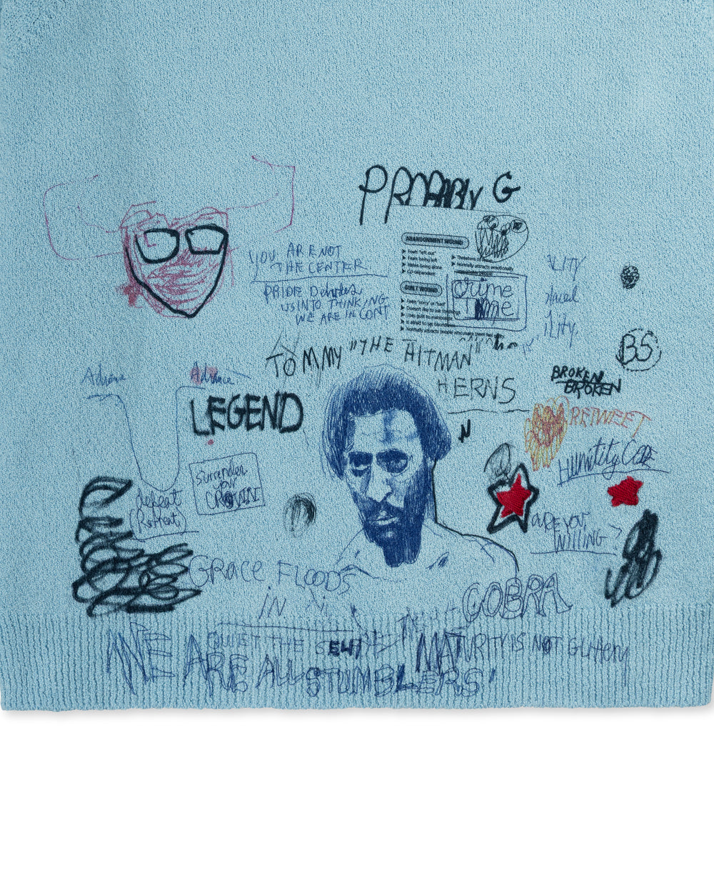 PALY BOOZE CROOZE KNIT SWEATER BABY BLUE