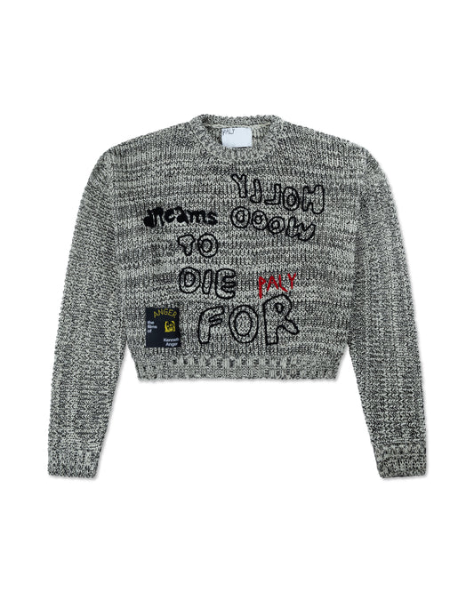 PALY TO DIE FOR KNIT SWEATER GREY