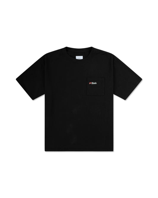 RHUDE MOONLIGHT WOLF POCKET TEE VINTAGE BLACK / WHITE / RED