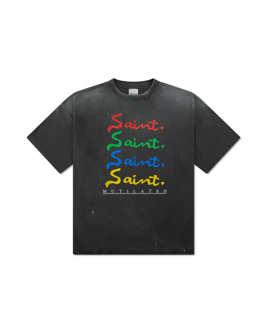 SAINT MICHAEL MUTILATED TEE BLACK