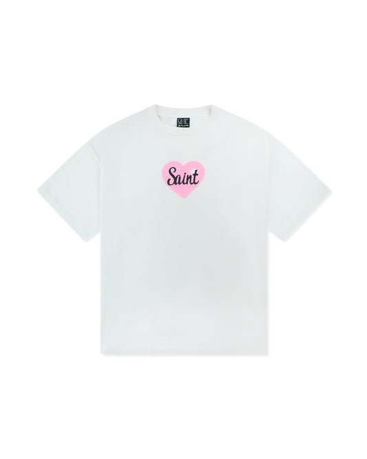 Saint Michael Heart T-Shirt White