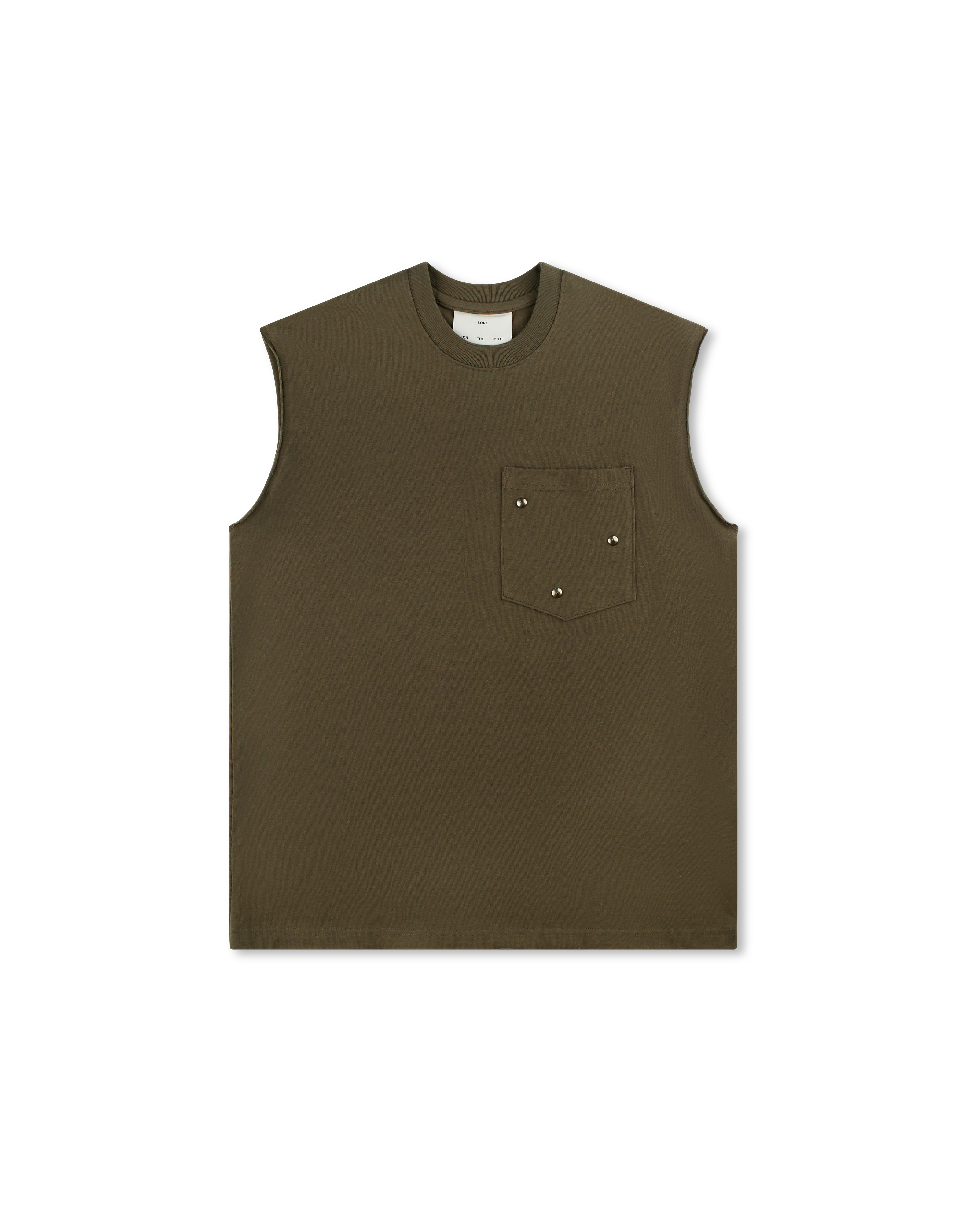 SONG FOR THE MUTE  ''ARABESQUE'' SLEEVELESS TEE ARMY