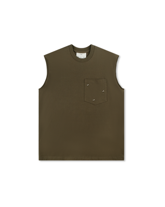 SONG FOR THE MUTE  ''ARABESQUE'' SLEEVELESS TEE ARMY
