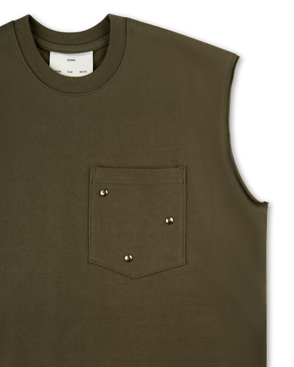 SONG FOR THE MUTE  ''ARABESQUE'' SLEEVELESS TEE ARMY