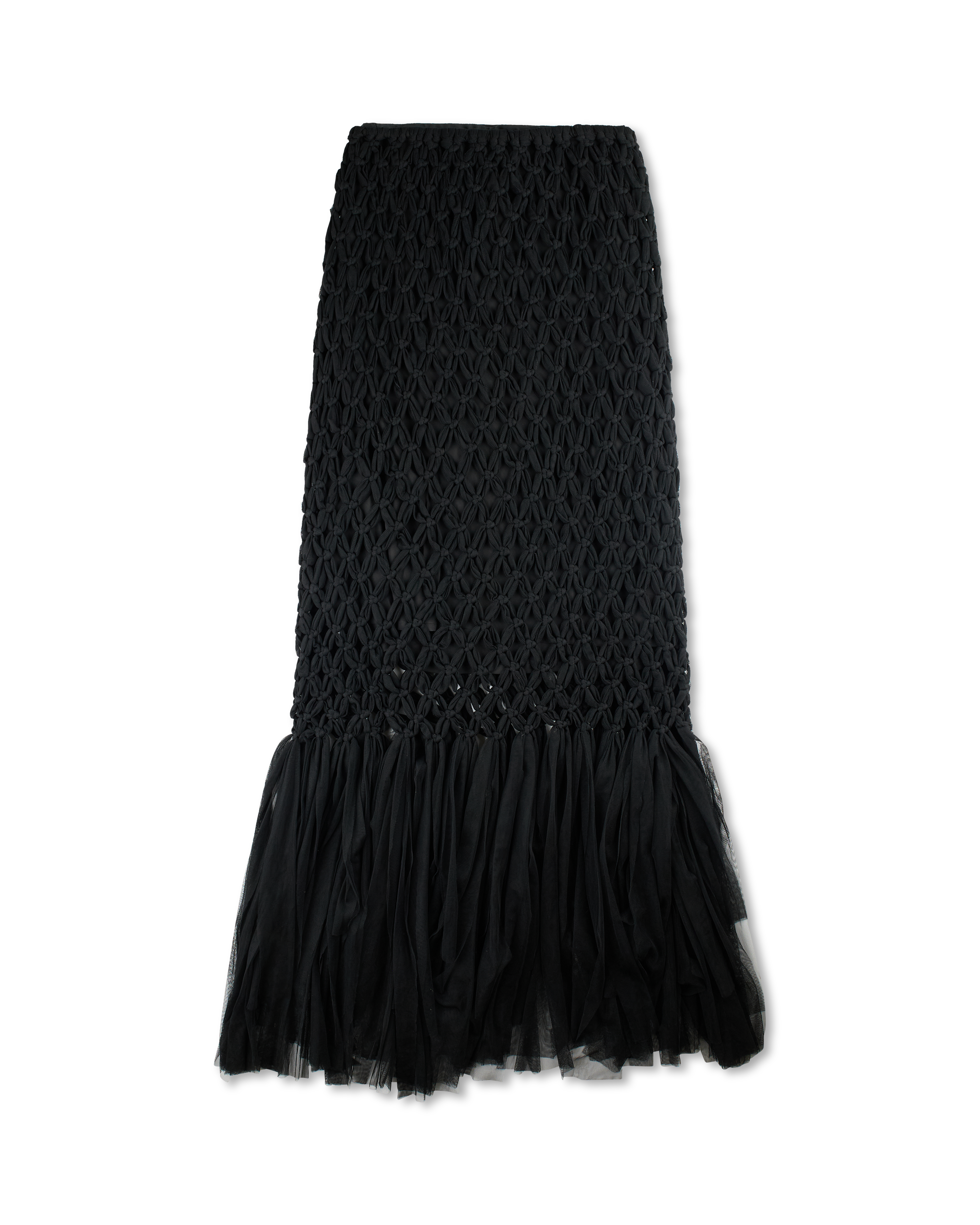 SONG FOR THE MUTE MACRAME SKIRT BLACK