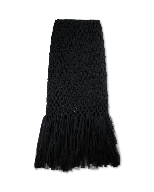 SONG FOR THE MUTE MACRAME SKIRT BLACK