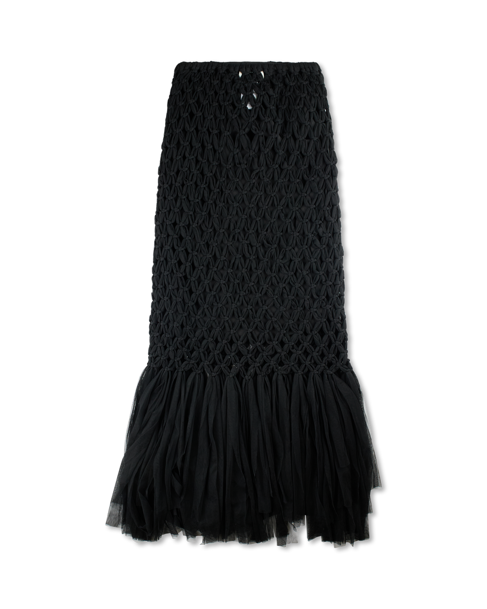 SONG FOR THE MUTE MACRAME SKIRT BLACK