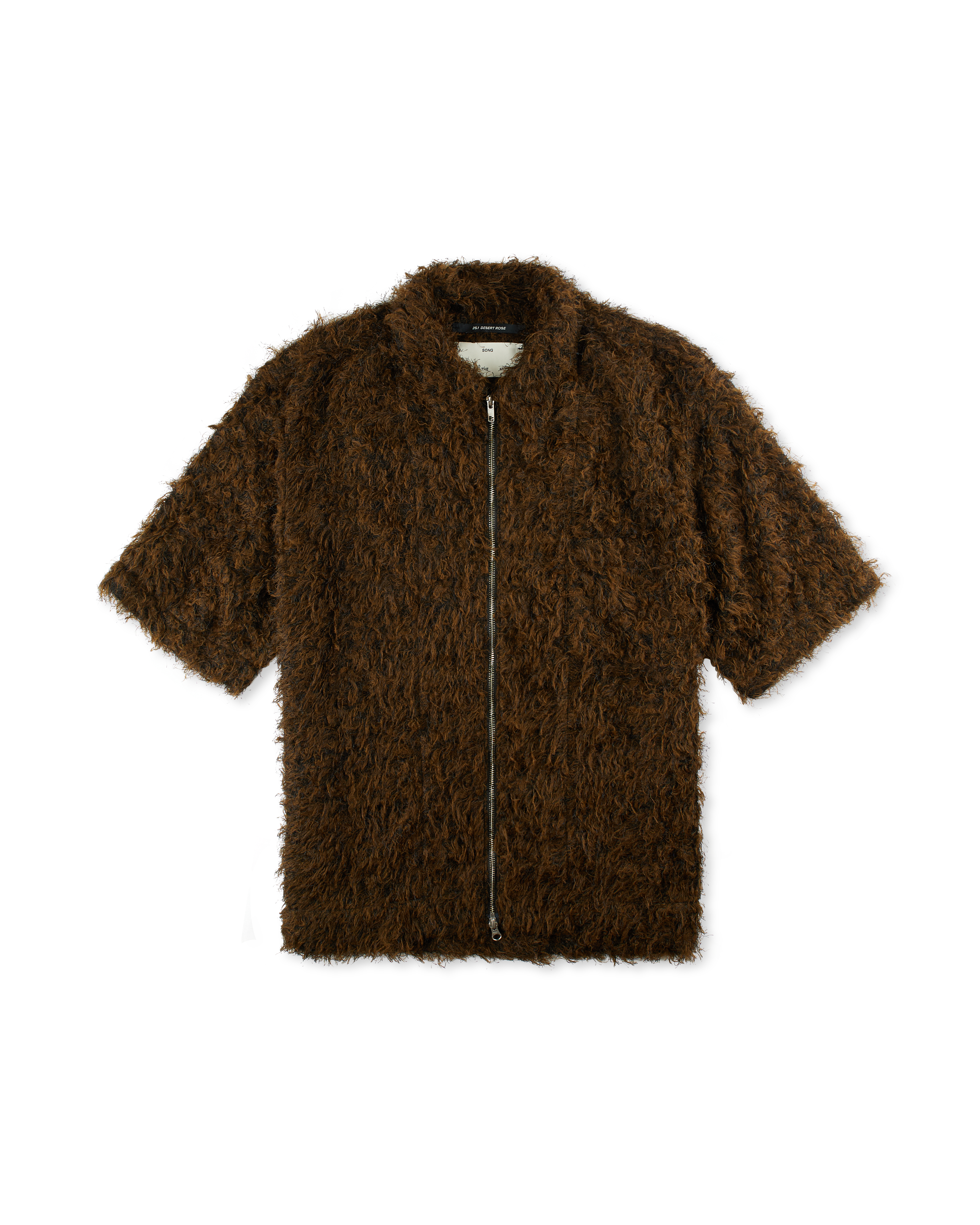 SONG FOR THE MUTE ZIP UP BOX SHIRT BLACK/BROWN