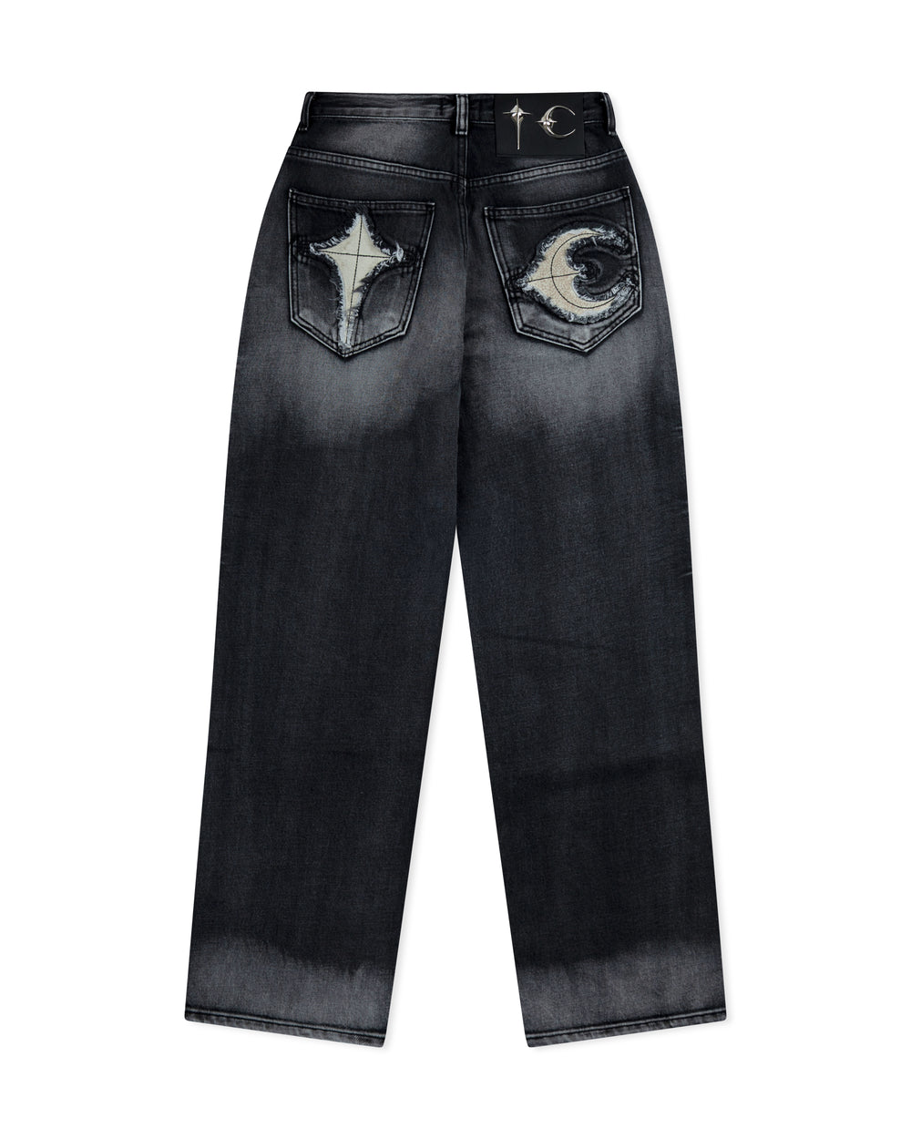 Thug Club TC Bone Leather Denim Pants Black