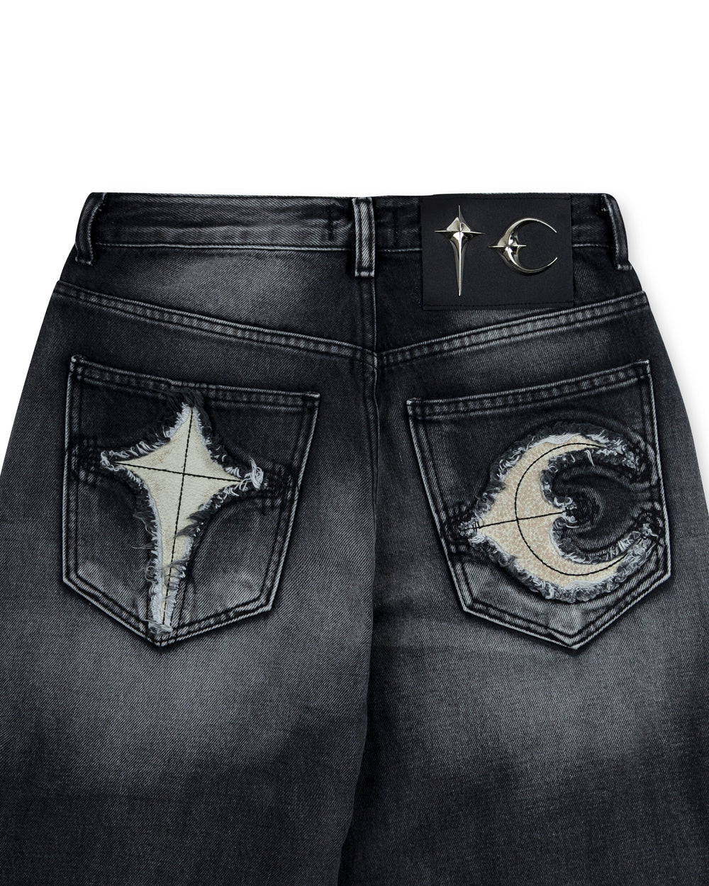 Thug Club TC Bone Leather Denim Pants Black