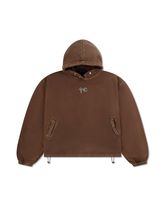 Thug Club Devil Peace Patch Hoodie Brown
