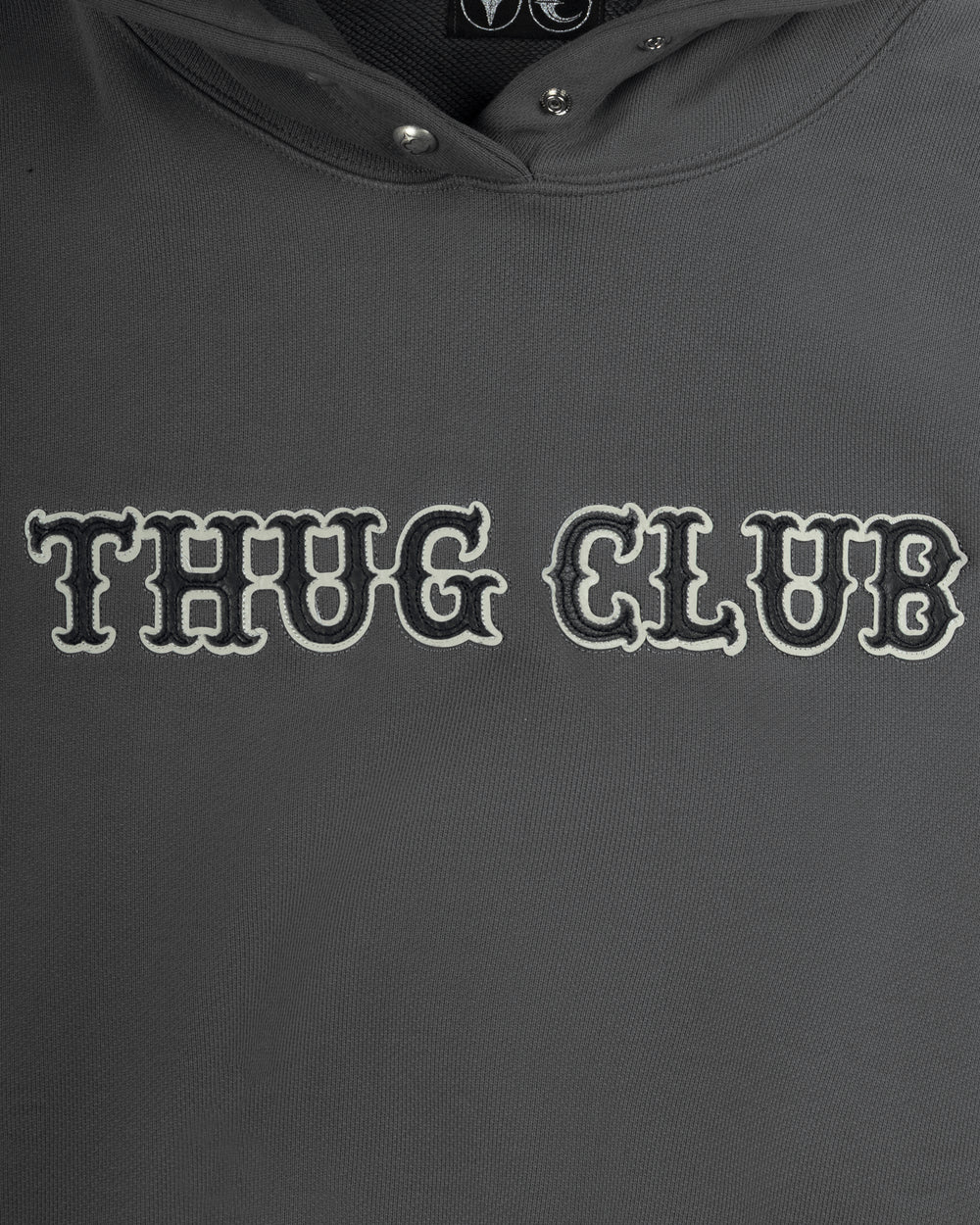 Thug Club Leather Flame Hoodie Grey