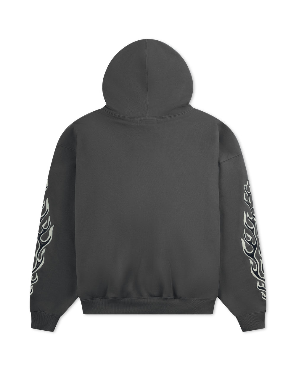 Thug Club Leather Flame Hoodie Grey