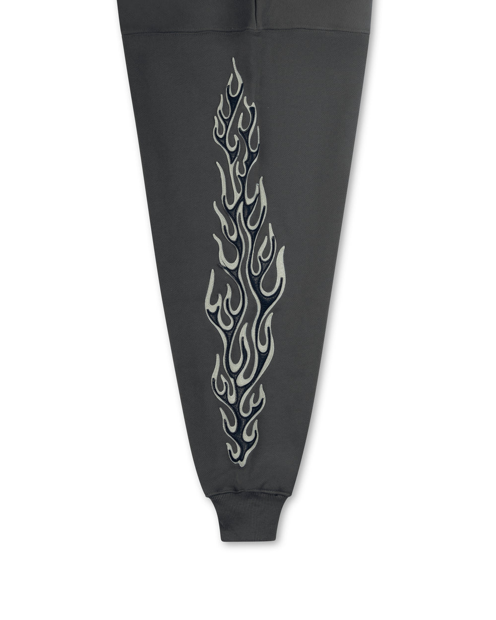 Thug Club Leather Flame Hoodie Grey