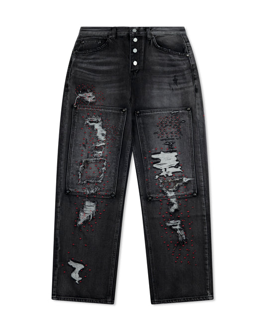 Thug Club Vintage Double Knee Pants Black