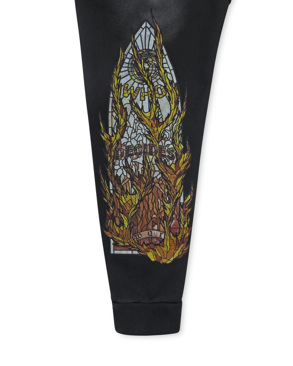 WHO DECIDES WAR FLAME GLASS HOODED PULLOVER COAL