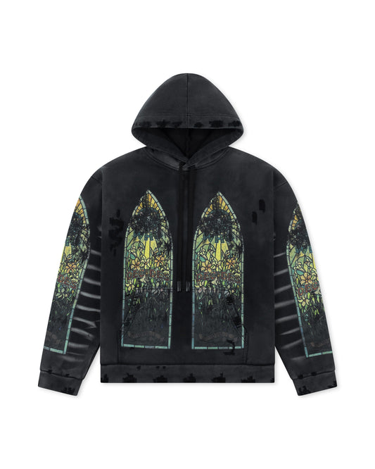 WHO DECIDES WAR FADED HOODED PULLOVER COAL